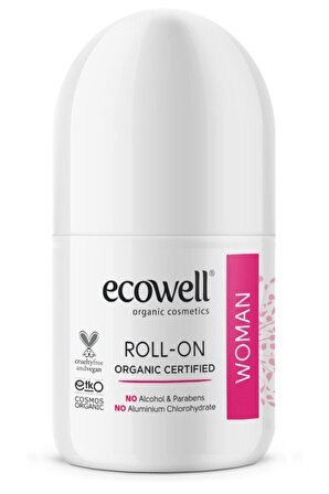 Ecowell Organik & Vegan Roll-on Kadın (75 ml) (İlaç Saklama Kutusu Hediye)