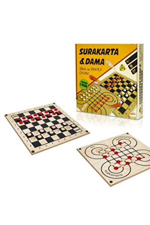 Doğal Ahşap Surakarta/Dama - Eğitici Strateji Oyunu