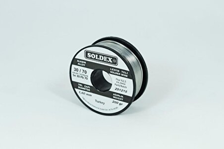 Soldex 30-70 Lehim Teli 200 Gr 1,6 mm Sn:30 - Pb:70