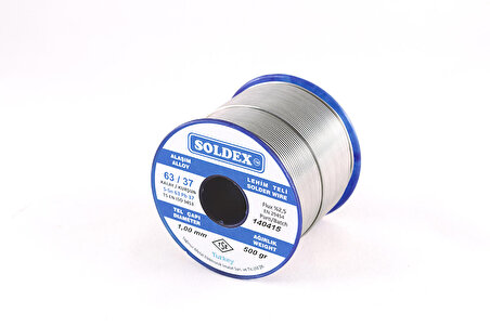 Soldex 63-37, 500 Gr 3 mm - Pastasız Vitray Lehim Teli, Sn:63 - Pb:37