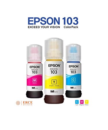 Epson 103 C13T00S24A EcoTank L3251 3 Renk Şişe Mürekkep
