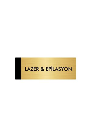 Metal Yönlendirme Levhası, Departman Kapı Isimliği Lazer & Epilasyon 5x20 Cm Altın Renk