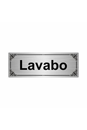 Lavoba 7x20cm Gümüş Renk Metal Yönlendirme Levhası