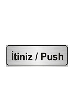 Itiniz/push Yönlendirme Levhası 7cmx20cm Gümüş Renk Metal