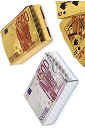 Gold İskambil Kağıdı Destesi Dolar- Euro Tasarımlı