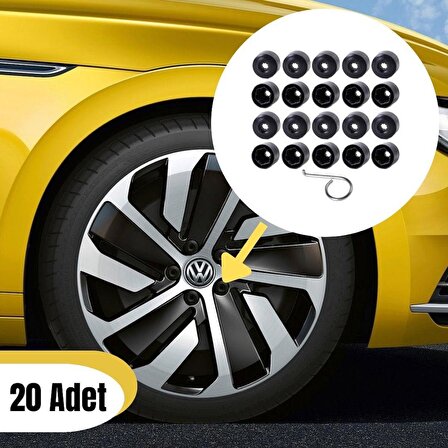GKL Bijon Kapağı Şifresiz 20 Adet Siyah VW Polo 2010-2017 1K0601173