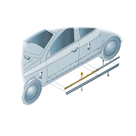 GKL Sağ Ön Kapı Çıtası Krom VW Passat B6 2006-2011 3C0853516C