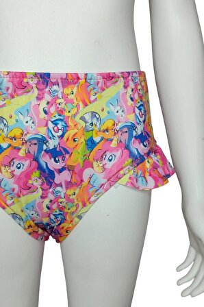 Pony Desenli Çanta Aksesuarlı 3 Parça Bikini
