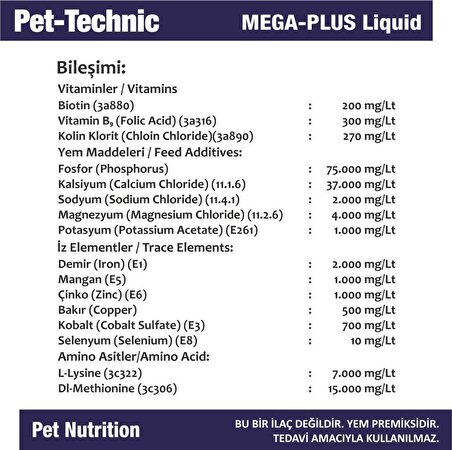 Pet Technic Mega Plus Likit + Biotin Zinc Pasta
