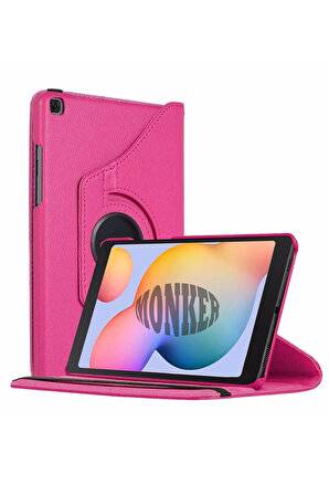 Monker Samsung Galaxy Tab S6 Lite P610 Uyumlu Pembe 10.4 inç Tablet Kılıfı Dönebilen Standlı Suni Deri