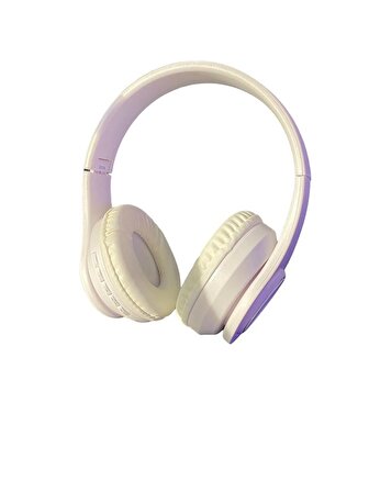 P68 Mikofonlu SD Kart Girişli FM Radyolu Bluetooth 5.0 Kulak Üstü Kulaklık BEYAZ