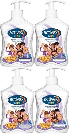 Activex Antibakteriyel Sıvı Sabun Hassas/Sensitive 300ML Pompalı (Rafadan Tayfa Serisi) (4 Lü Set)