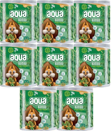 Aqua Kağıt Havlu 3 Katlı  Bambu (8PK*12)