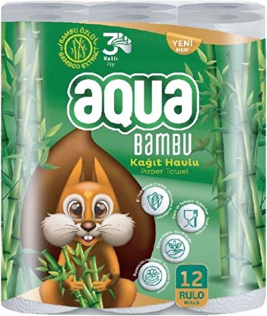 Aqua Kağıt Havlu 3 Katlı  Bambu (8PK*12)