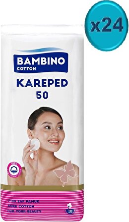 Bambino Cotton Kare Makyaj Temizleme Pamuğu 1200 Adet (24PK*50)