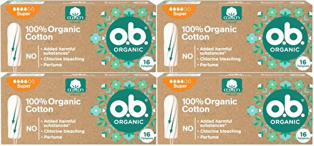 O.B Organic Süper Tampon 64 Lü Set (4PK*16)