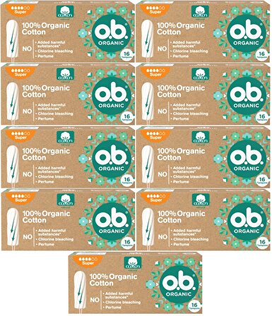 O.B Organic Süper Tampon 144 Lü Set (9PK*16)