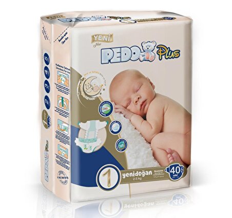 Pedo Plus 1 Numara Yenidoğan 9x40'lı Bel Bantlı Bez