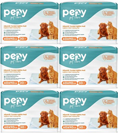 Pepy Evcil Hayvan Tuvalet Eğitim Pedi 60*90CM 180 Adet (6PK*30)