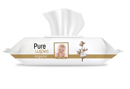 Pure Baby Islak Havlu Mendil 90 Yaprak Yenidoğan Organic Pamuklu (3 Lü Set) 270 Yaprak Plst Kapak