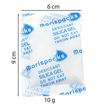 Marispacks 10 g x 25 adet silikajel nem alıcı paket (nonwoven, aluminyum doypack ambalajda)