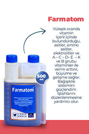 FARMATOM 500 ML  KANATLI HAYVANLAR İÇİN VİTAMİN DESTEĞİ