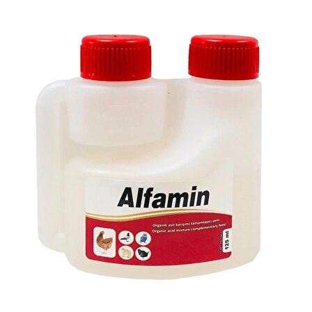 KANATLI HAYVANLAR İÇİN ( KUŞ , TAVUK , GÜVERCİN ) ALFAMİN İSHAL VE SALMONELLA ÜRÜNÜ 125 ML