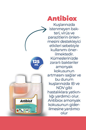 KANATLI HAYVANLAR İÇİN ANTİBİOX DOĞAL ANTİBİOTİK 125 ML