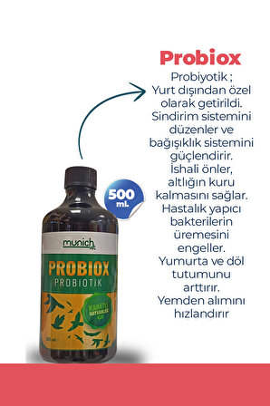 KANATLI HAYVANLAR İÇİN (KUŞ - TAVUK -GÜVERCİN ) PROBIOX SIVI  PROBİOTİK   500 ML