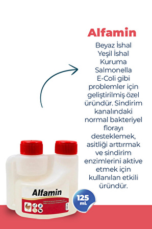 FARMATOM 125 ML KANATLI HAYVANLAR İÇİN VİTAMİN DESTEĞİ , ALFAMİN 125 ML KANATLI HAYVANLAR İÇİN İSHAL DESTEĞİ