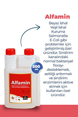 ALFAMİN 500 ML KANATLI HAYVANLAR İÇİN İSHAL DESTEĞİ PROBİOX SIVI PROBİYOTİK 500 ml