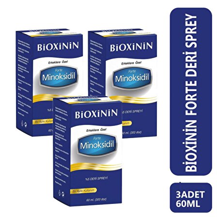 Bioxinin Forte Minoksidil %5 Deri Spreyi 60 Ml 3 Adet 