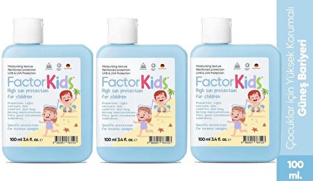 Factor Kids Güneş Kremi SPF50+ 100 ml 3 Adet