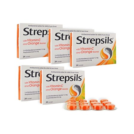 Strepsils Portakal & C Vitamini Aromalı 24 Pastil 5 ADET