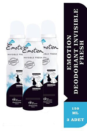 Emotion Deodorant Invisible Fresh 150 ml 3 Adet