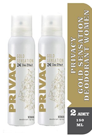 Privacy Gold Sensation Deodorant Women 150 ml 2 Adet
