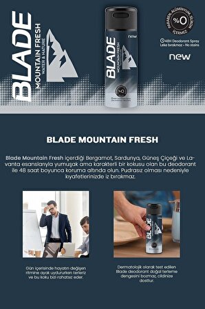 Blade Mountain Fresh Sprey Deodorant 150 ml 3 Adet