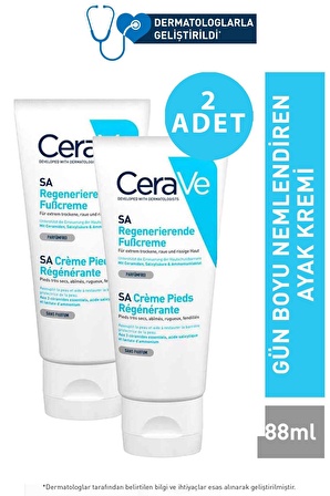 Cerave SA Regenerierende Fubcreme Kuru Sertleşmiş & Çatlamış Ayaklar İçin 88 ml 2 Adet