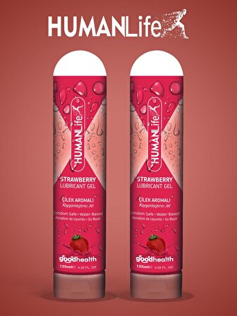 HumanLife 125 ml Çilek Aromalı Kayganlaştırıcı Jel Avantajlı Paket