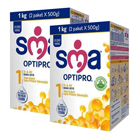 SMA Optipro Bebek Devam Sütü 1 1000 gr 2 ADET