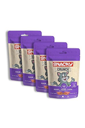 Snacky Crunch Kedi Ödül Maması - Hair & Skin Care - Tavuklu - 4'lü Paket