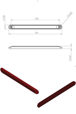 Kırmızı Led Lamba 15 Ledli Sugeçirmez 12-24 Volt 2.Adet