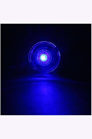 Mini Round Yuvarlak Led Lamba Tek Led Su Geçirmez 12/24 Volt Mavi 5 Adet