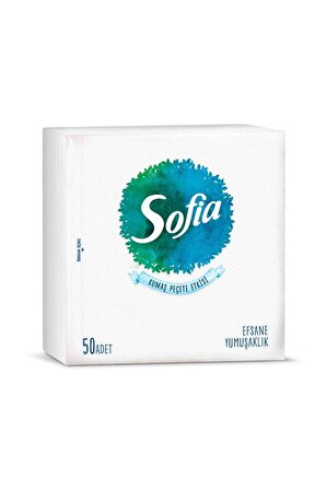 SOFIA Kumaş Dokulu Lüks Beyaz Peçete 40x40 Cm