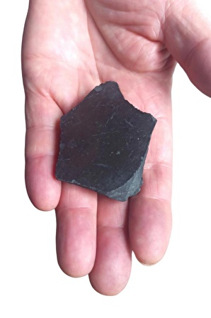 Shungite Şungit Taşı Düz Kesim Doğal Parça 469-1