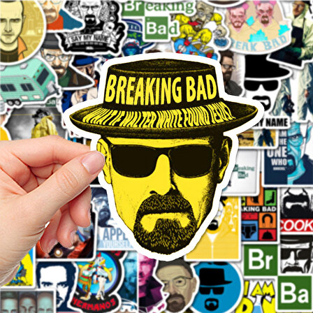 50 Parça Breaking Bad Çıkartma Seti PVC Sticker Etiket PC Laptop Tablet Oto Motor BB-01