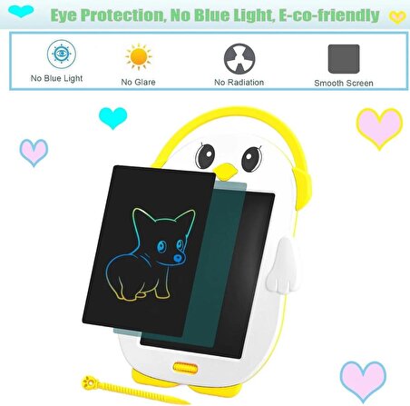 Sevimli Penguen 8.5 İnç Silinebilir Çocuk Lcd Çizim Yazma Tableti Erken Öğrenme Eğitim Çocuk