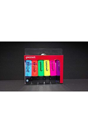 6 Renk Fosforlu Kalem Canlı Renkler