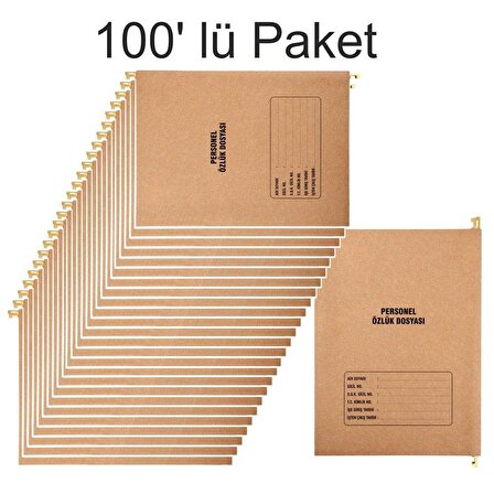 Metal Askılı Personel Özlük Dosyası 8 Yapraklı 100 Lü Paket