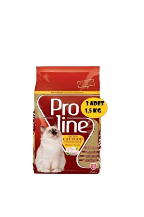 Proline Kitten Tavuklu Yavru Kedi Maması 1,5 Kg X 3 Adet